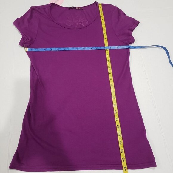 Juicy Couture Basic Short Sleeves Purple Top Size Medium - Picture 8 of 10